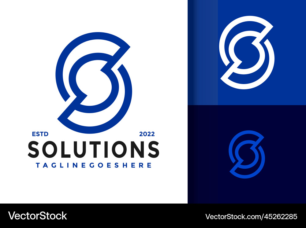 Letter s solution logo design Royalty Free Vector Image