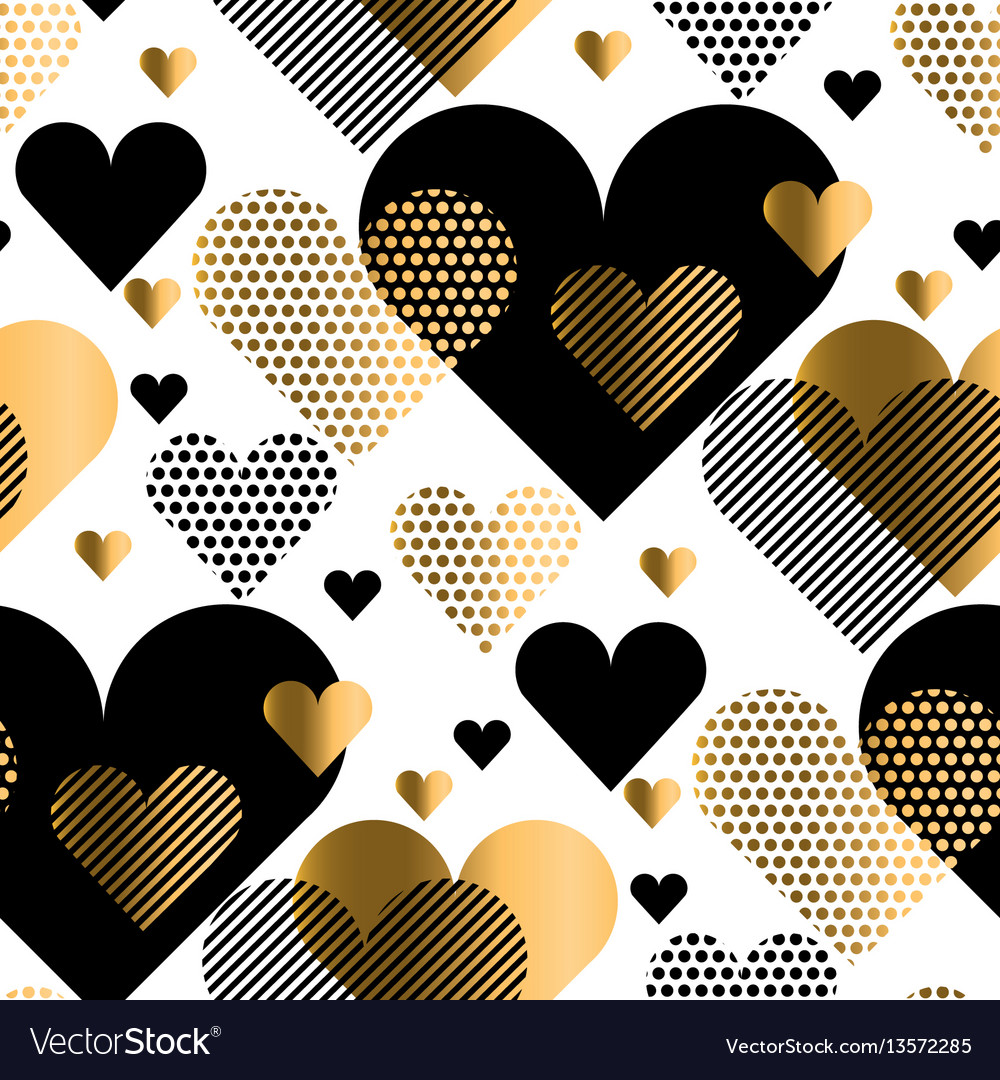 Love heart concept with gold luxury element simple