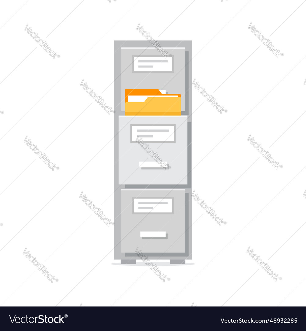 Office cabinet icon in flat style furniture Vector Image