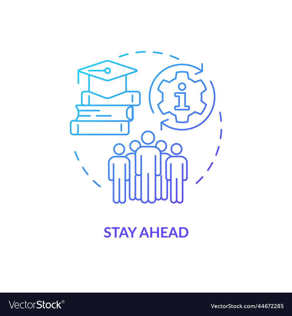 Stay ahead blue gradient concept icon Royalty Free Vector