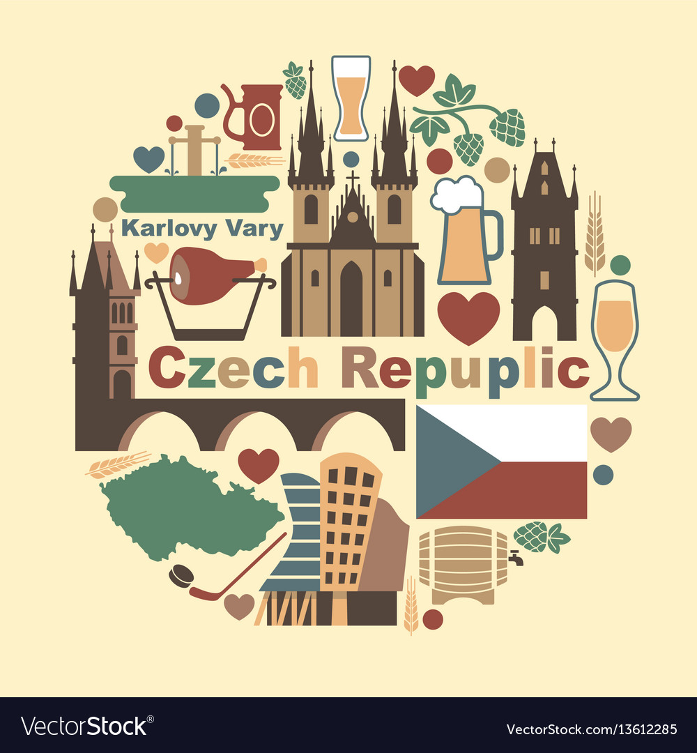 Symbols of the czech republic Royalty Free Vector Image