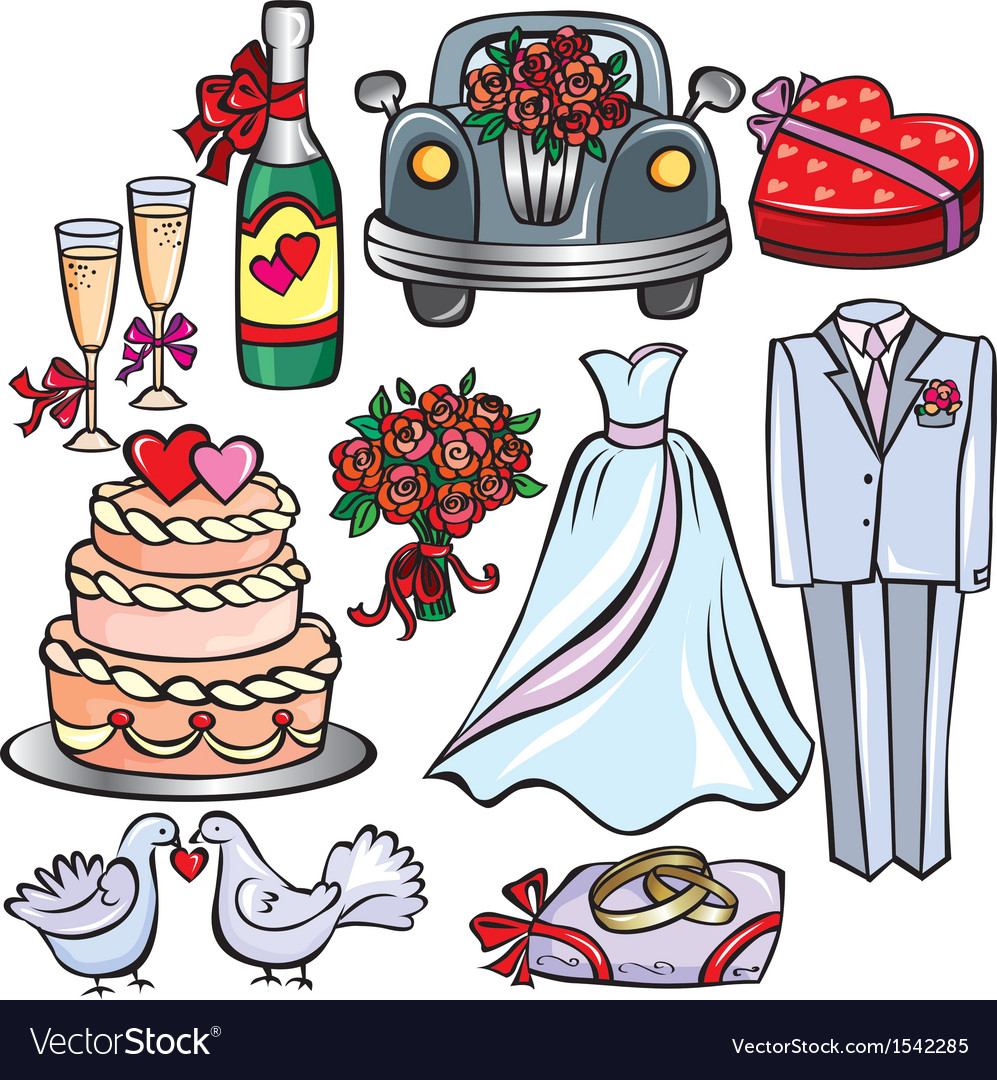 Wedding icon set