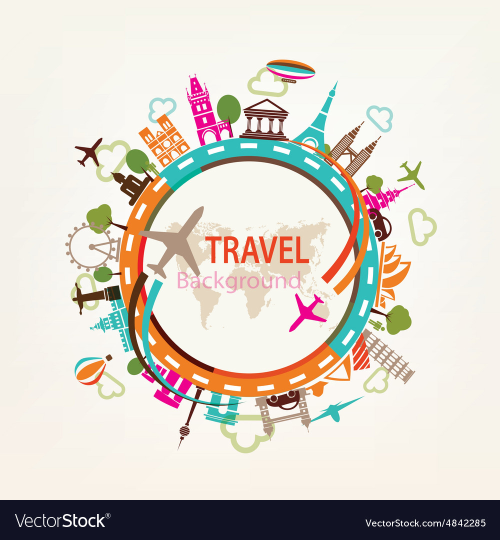 World Travel Landmarks Silhouettes Icons Set Vector Image 4257