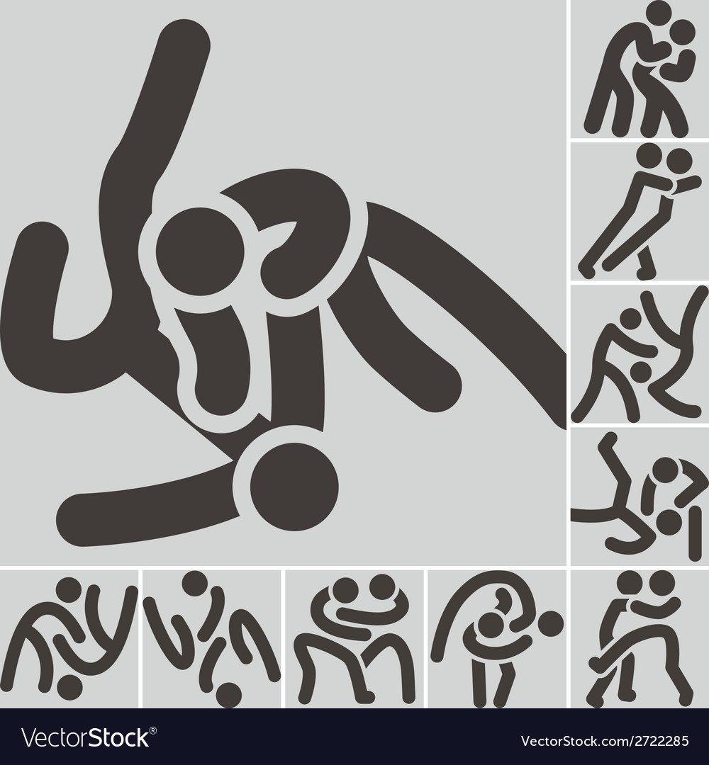 Wrestling freestyle icon Royalty Free Vector Image