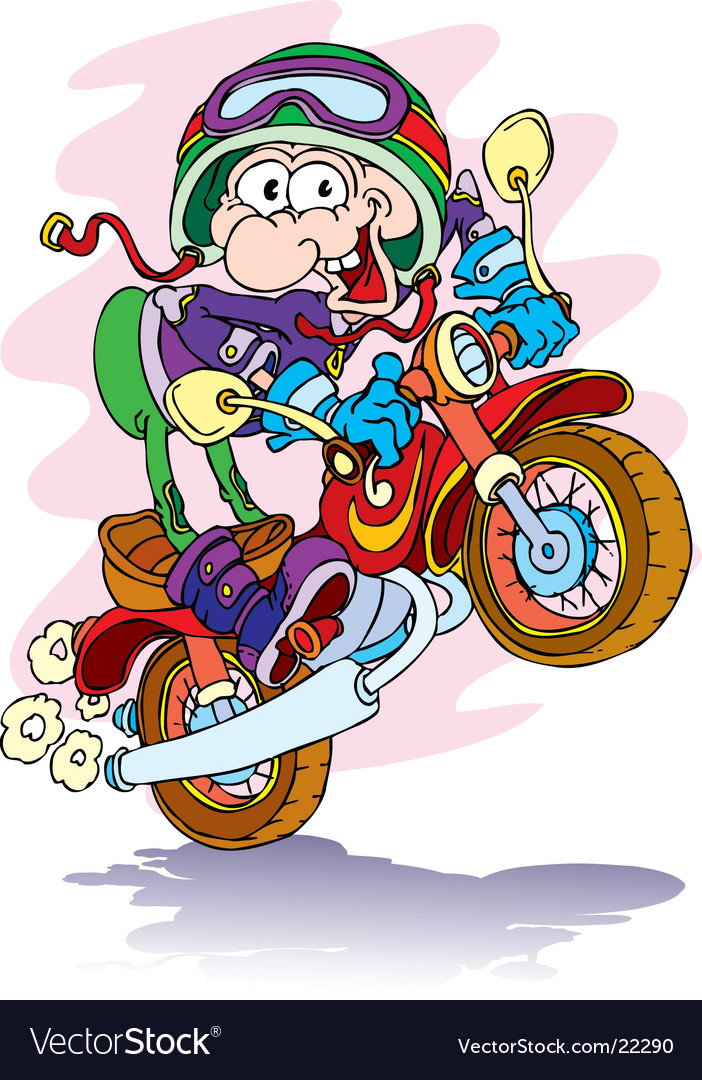 Cartoon motorcyclist Royalty Free Vector Image