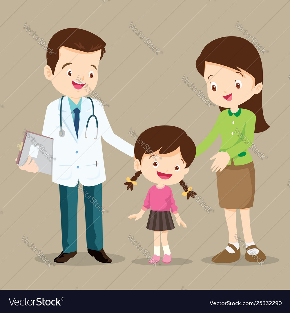 Doctor and cute girl Royalty Free Vector Image