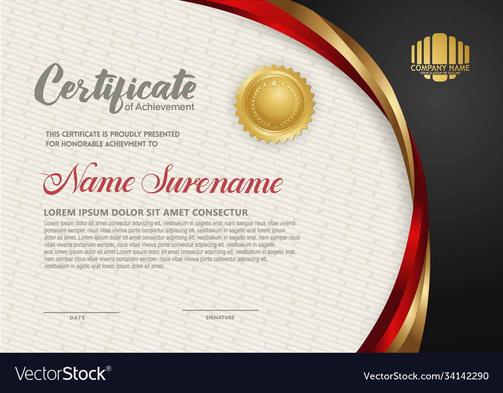 Elegant and futuristic certificate template Vector Image