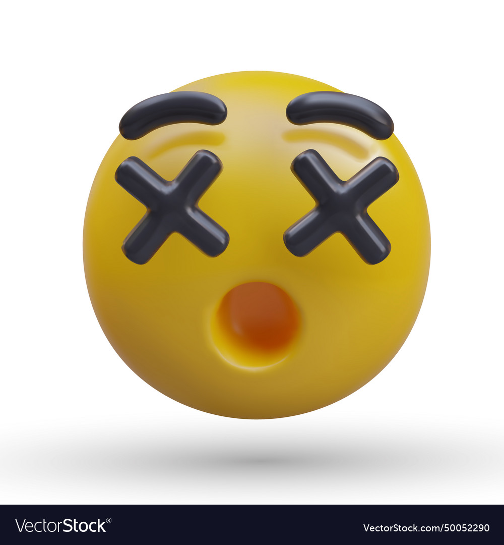 Emoticon with crosses instead of eyes dizzy face Vector Image