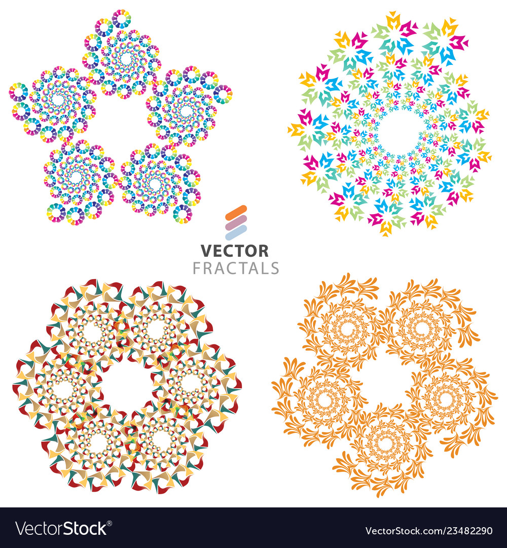 Fractal Set Royalty Free Vector Image Vectorstock Fractal Set Royalty Free Vector Image Vectorstock