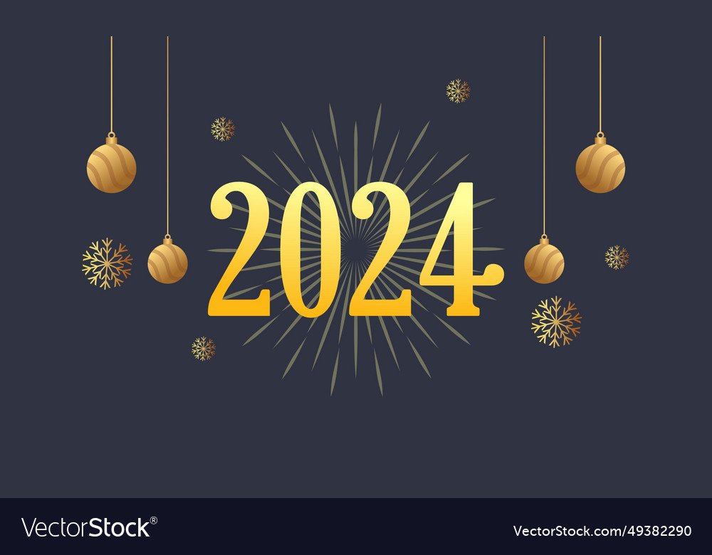 Greeting card happy new year 2024 celebration Vector Image