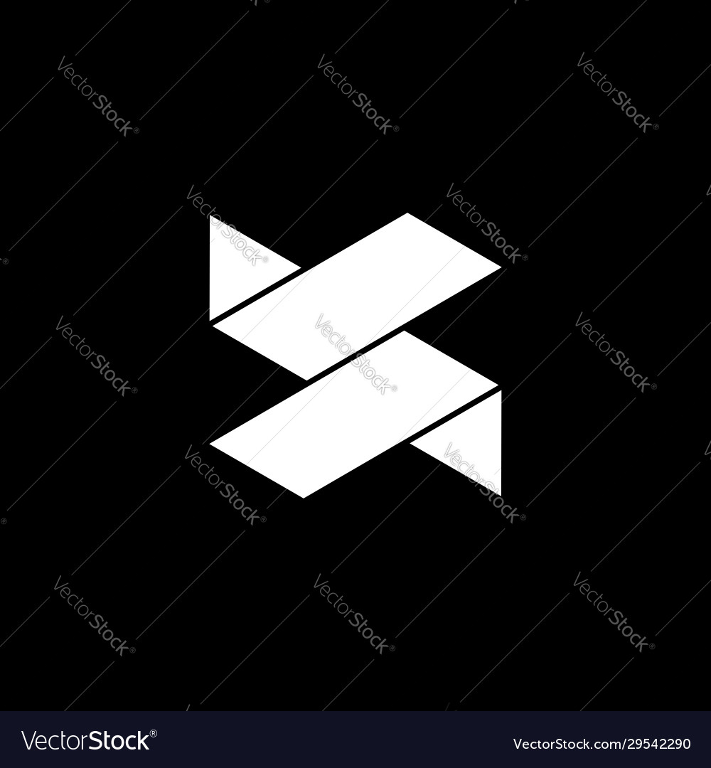 Initial letter s or jr logo template with low poly