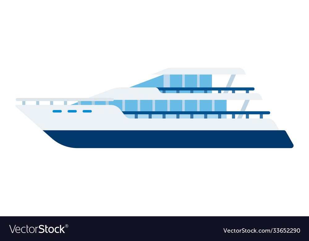 Motor yacht fast ship for transporting people Vector Image