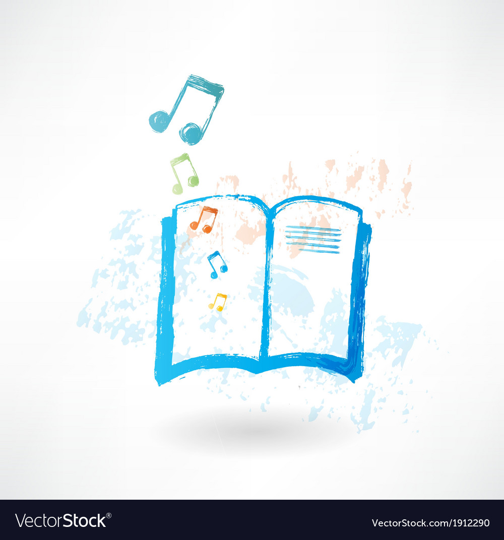 Music book grunge icon Royalty Free Vector Image