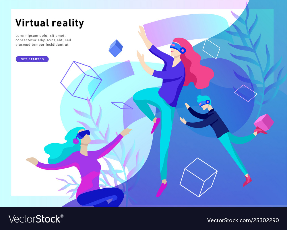 Virtual Augmented Reality Glasses Concept Vector Image 2211