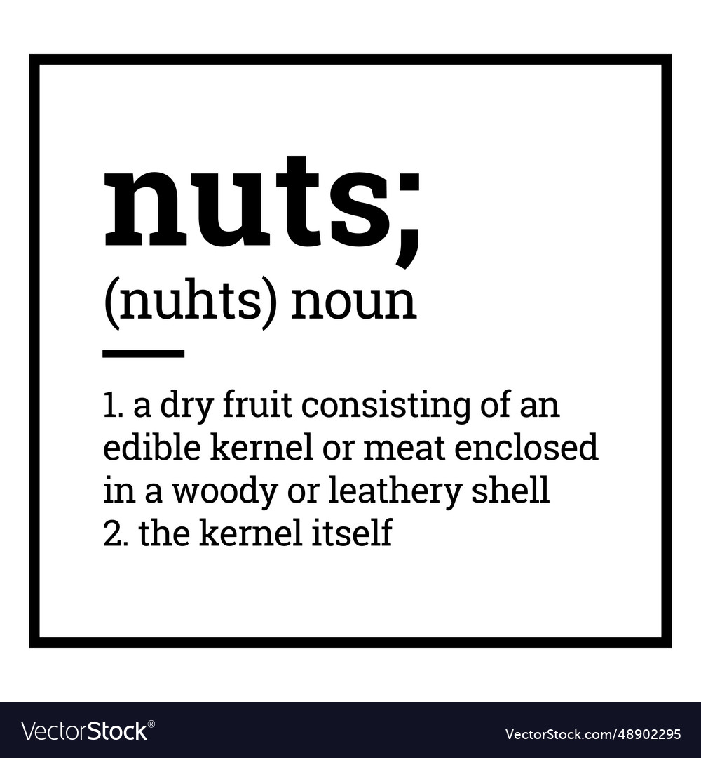 Label pantry nuts definition Royalty Free Vector Image