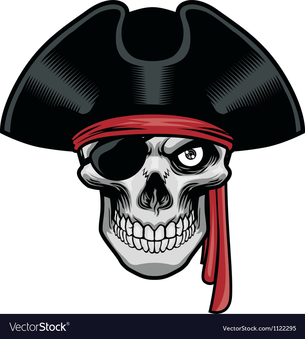Pirate Skull With Hat And Eye Patch Royalty Free Vector