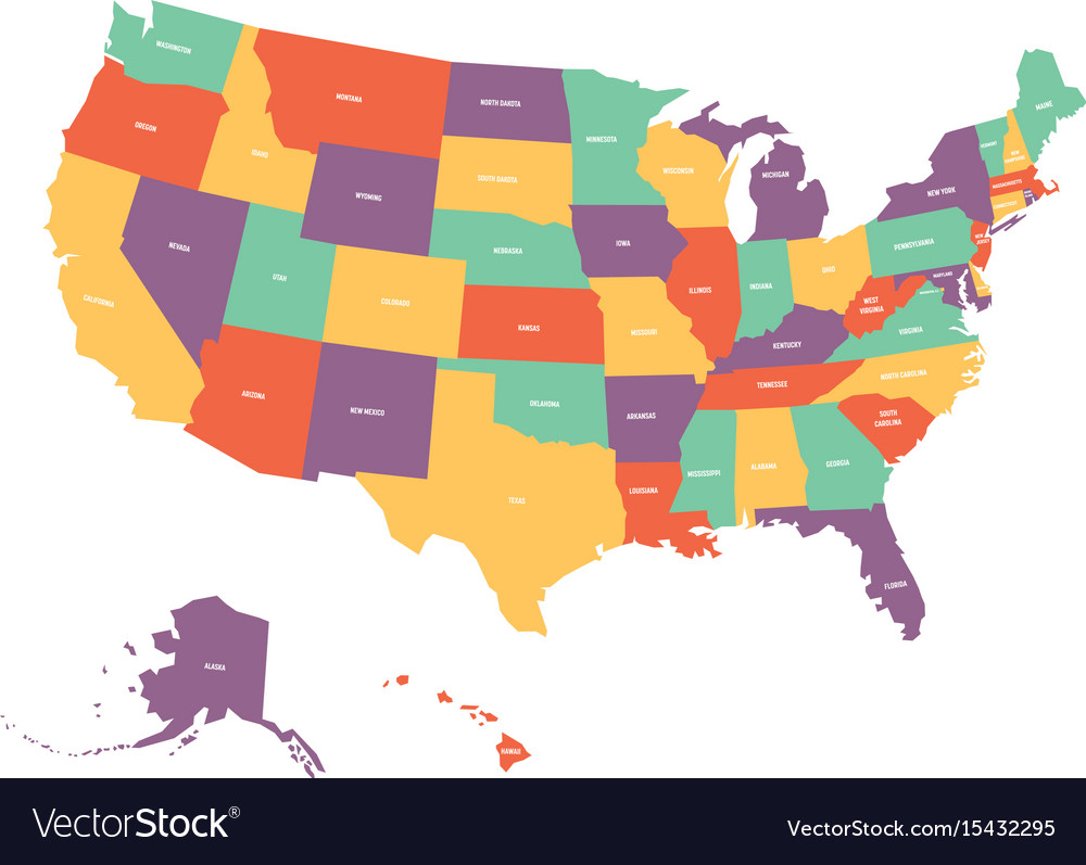 Show Me A Political Map Of The United States Political Map Of Usa United States Of America Vector Image