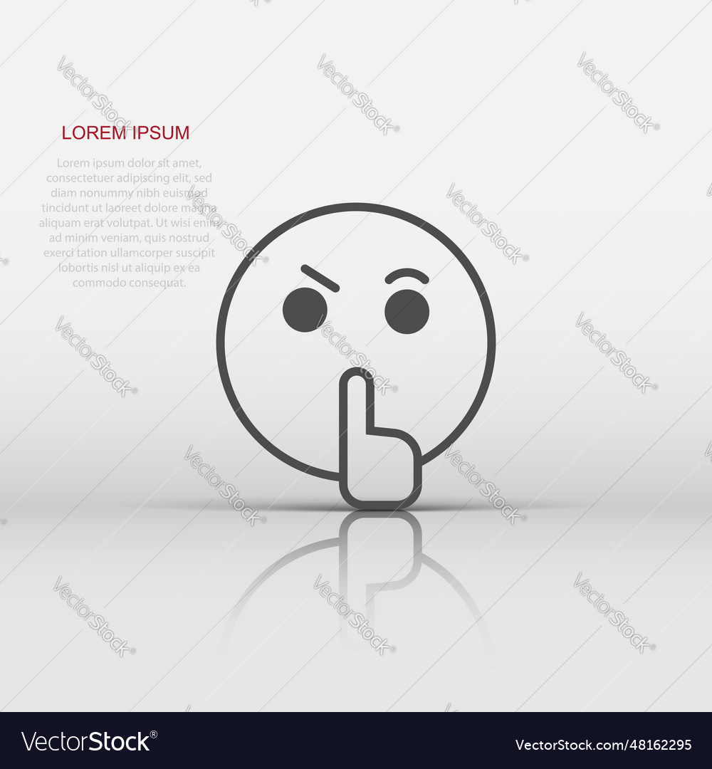 Quiet icon in flat style silence on isolated Vector Image