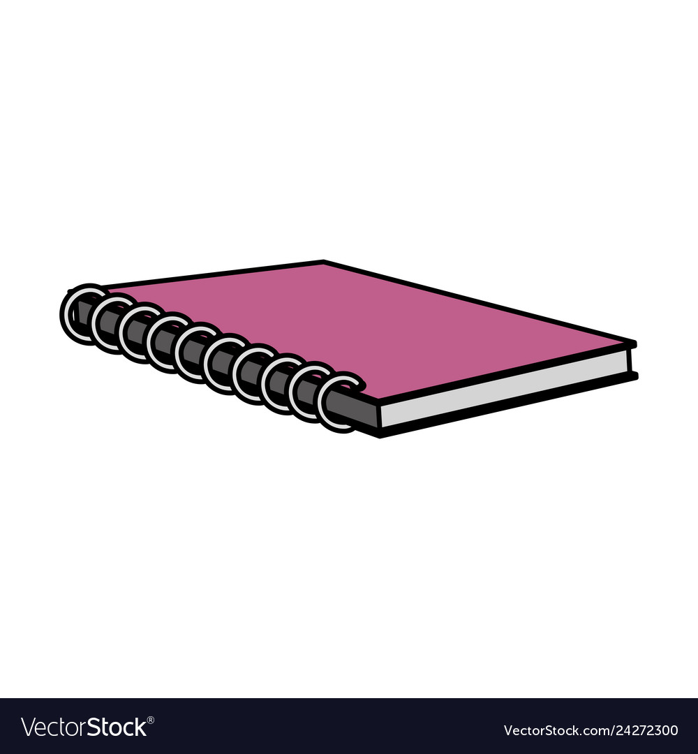 Color nice notebook school utensil design Vector Image