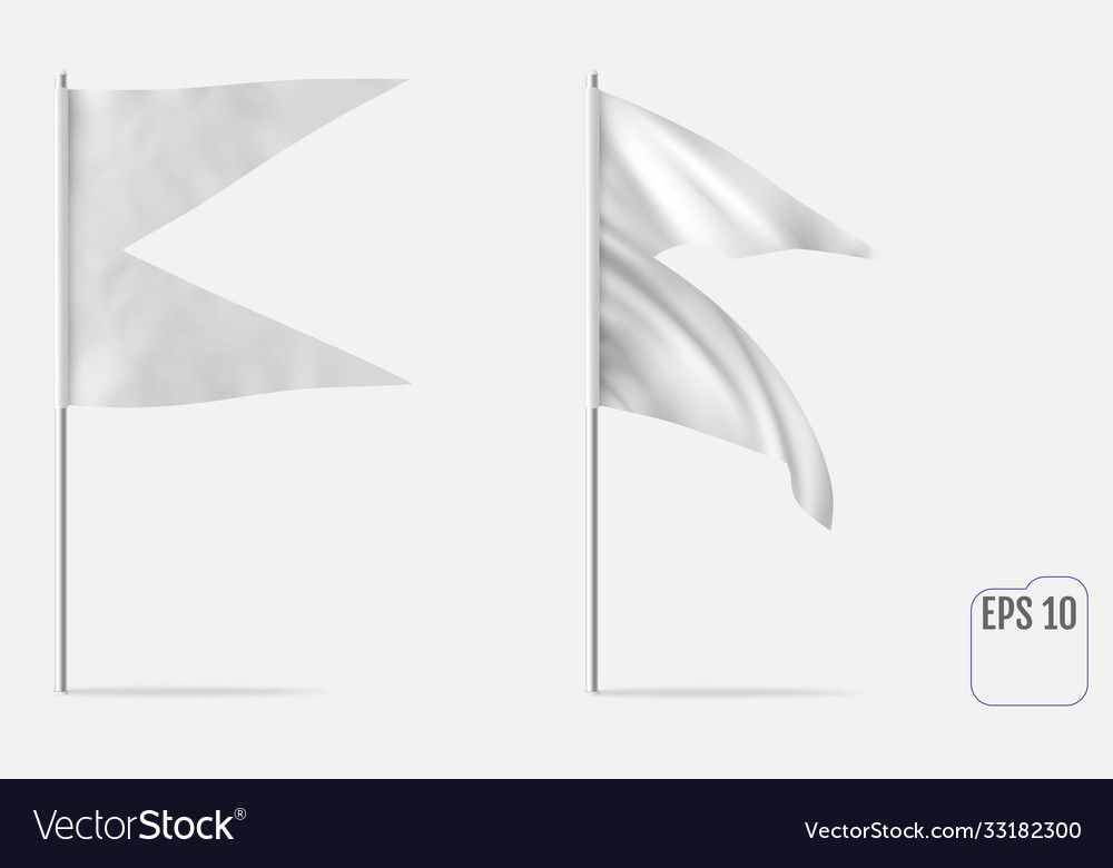 Dovetail or swallowtail horizontal mockup flag Vector Image