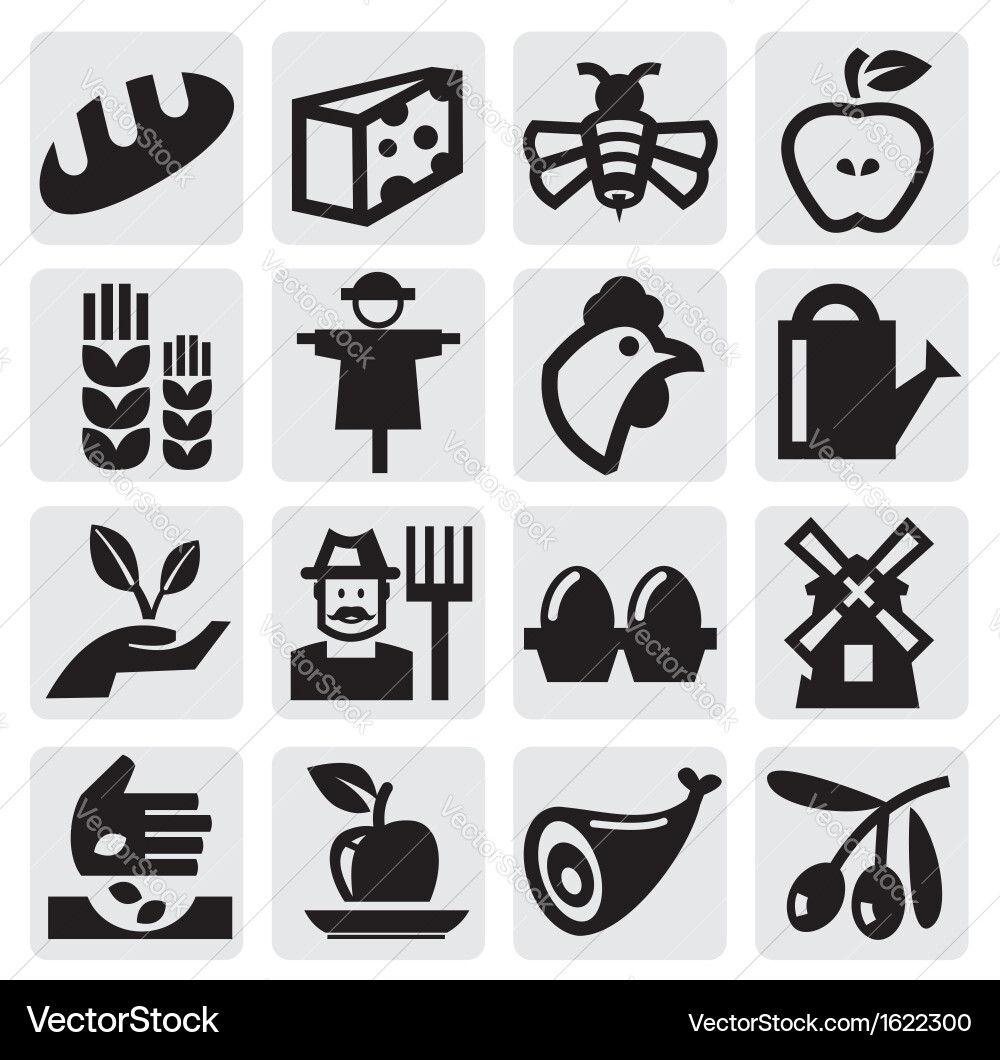 Farming set Royalty Free Vector Image - VectorStock