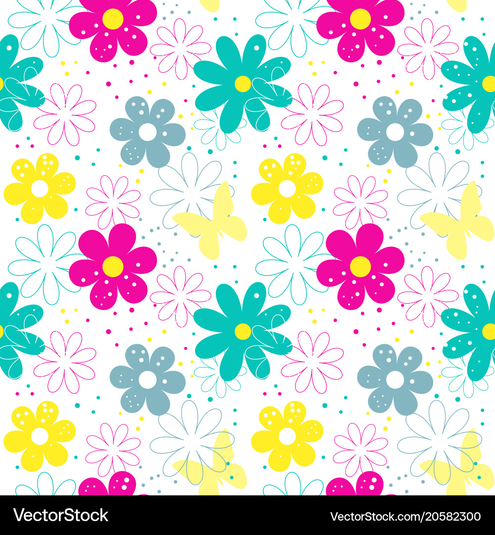 Flower seamless patterns Royalty Free Vector Image