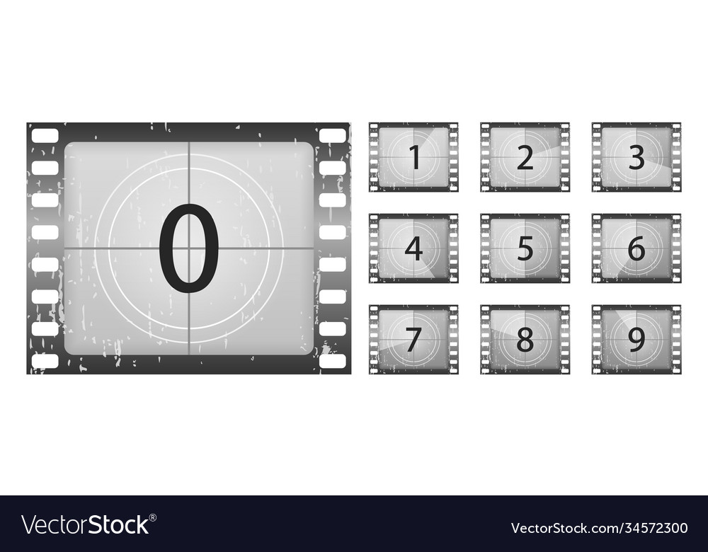 Movie countdown film Royalty Free Vector Image