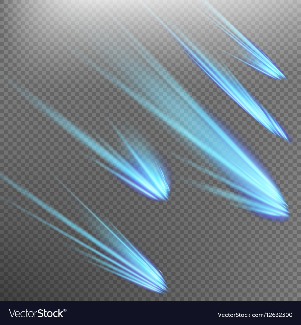 Set Of Blue Meteor Or Comet Eps 10 Royalty Free Vector Image