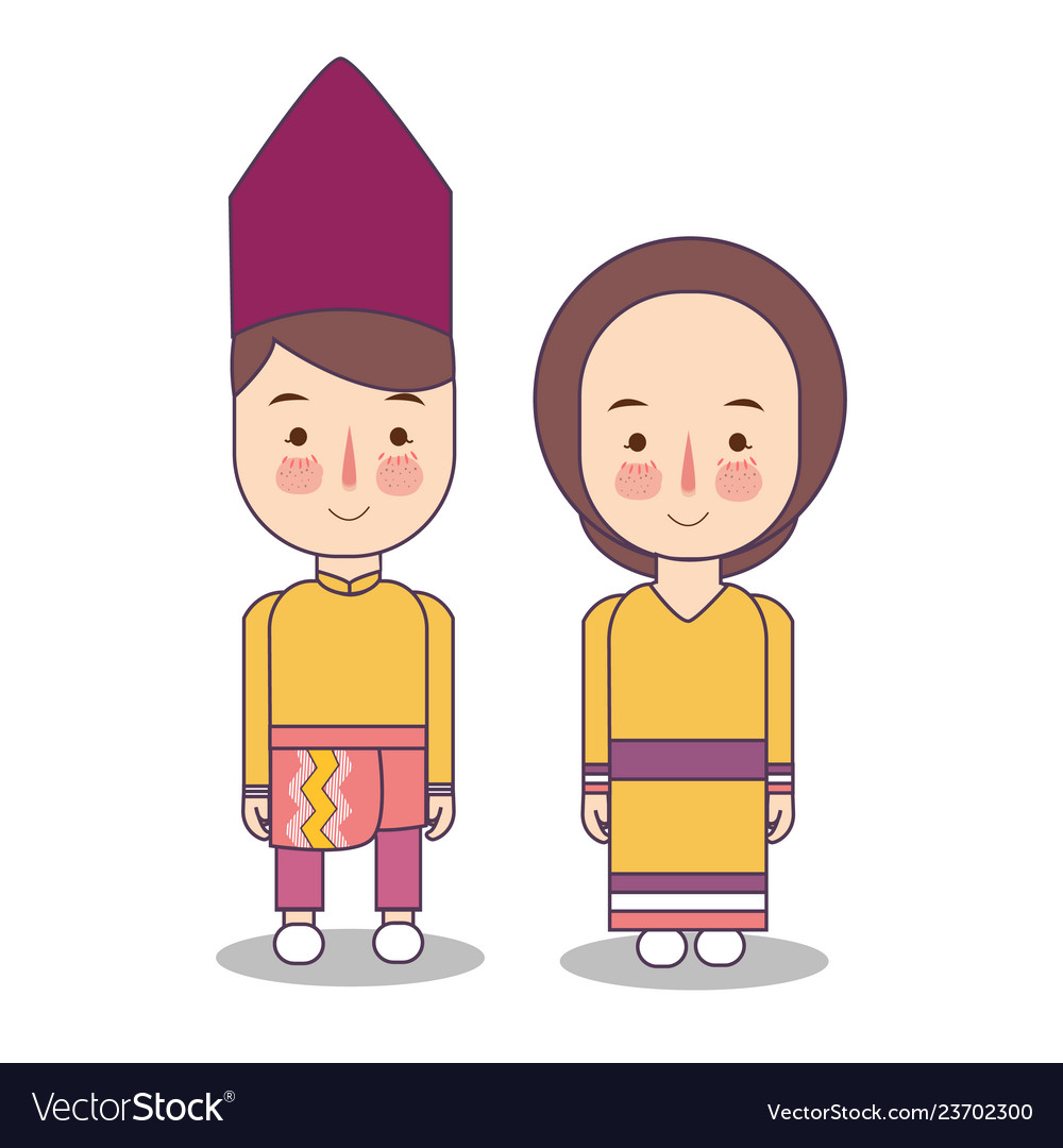 Southeast sulawesi province wedding couple cute Vector Image