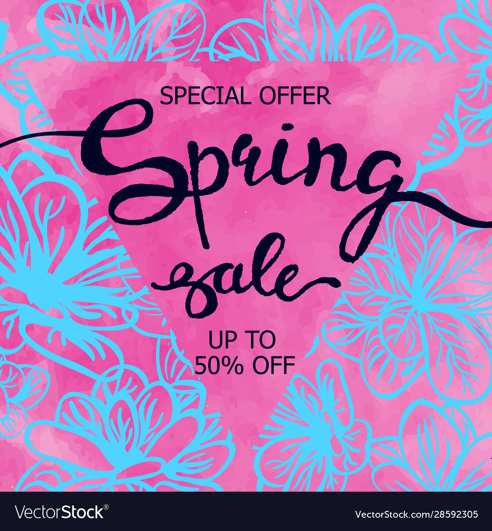 Colorful Watercolor Poster Spring Sale Royalty Free Vector