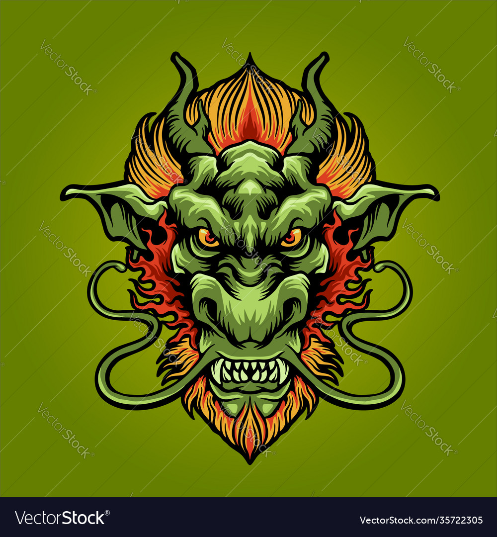 Dragon head logo mascot Royalty Free Vector Image