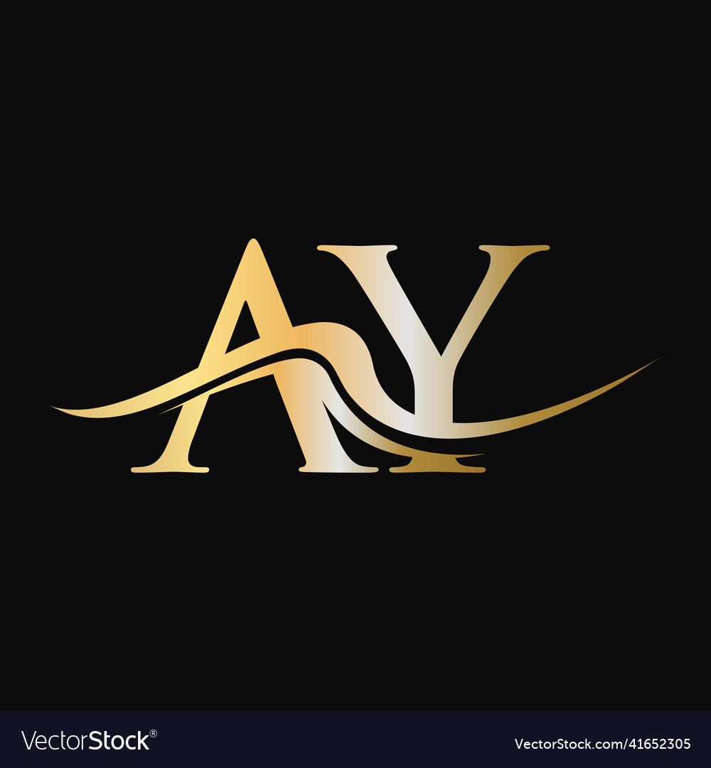 Letter ay logo design initial logotype Royalty Free Vector