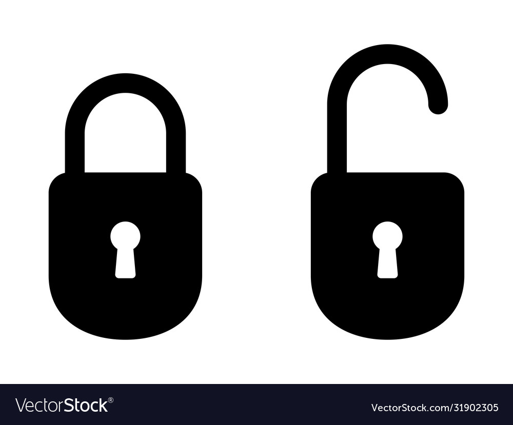 Lock Unlock Symbol Icon Padlock Open And Close Vector Image