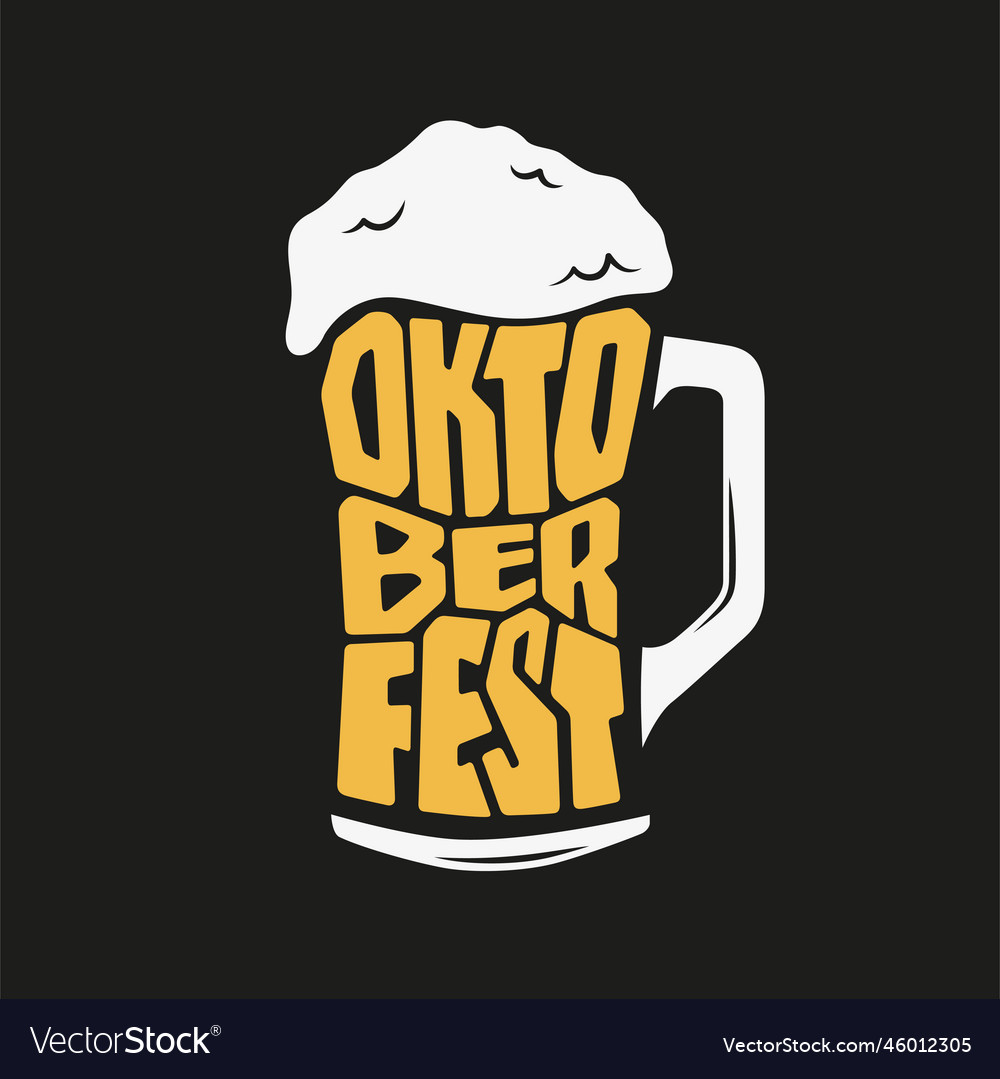 Oktoberfest beer pub typography Royalty Free Vector Image