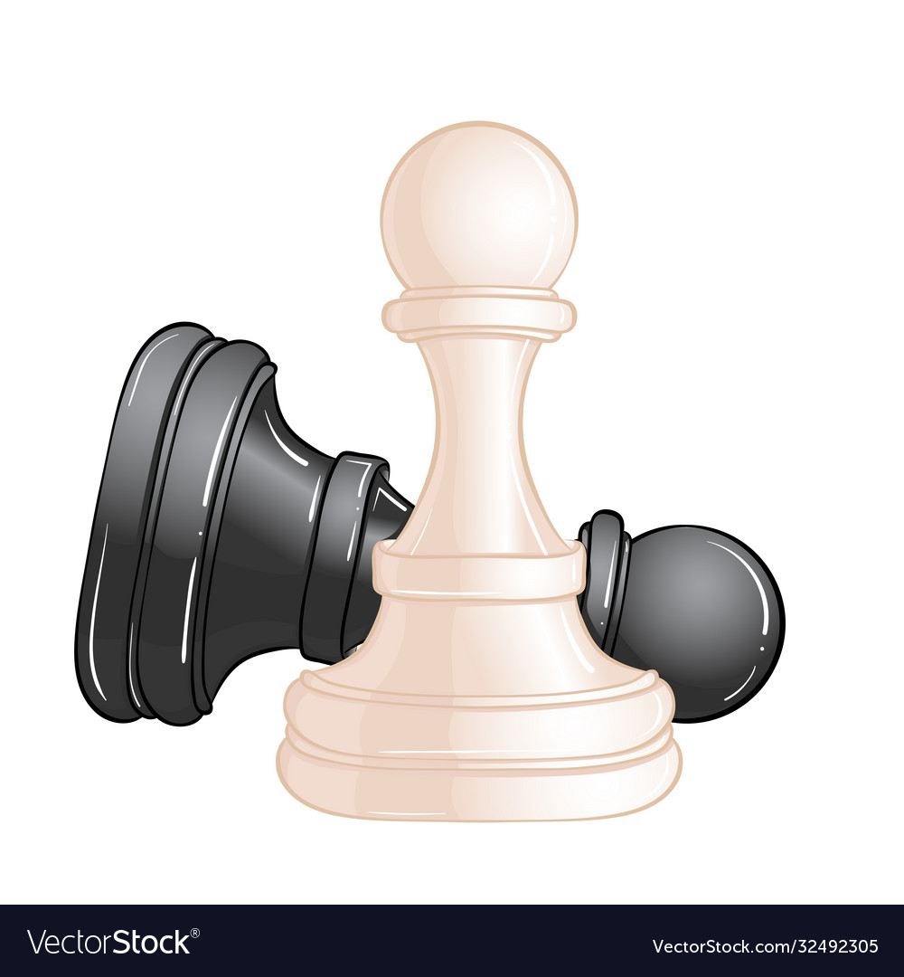 White chess pawn piece on background Royalty Free Vector