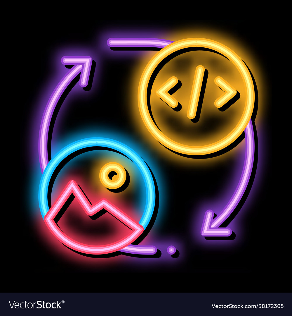 Neon code. Neon programming.