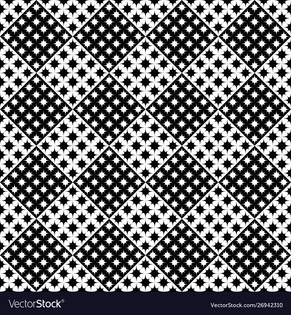 Abstract black and white curved star pattern Vector Image