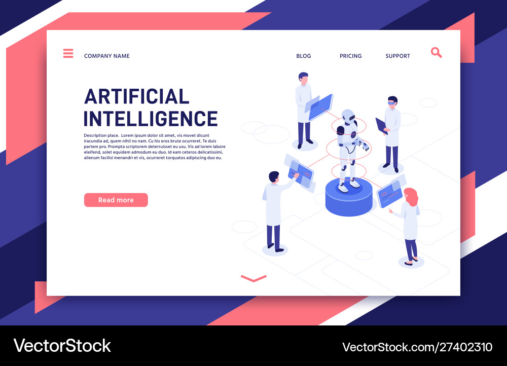 Artificial intelligence development cyborg Vector Image