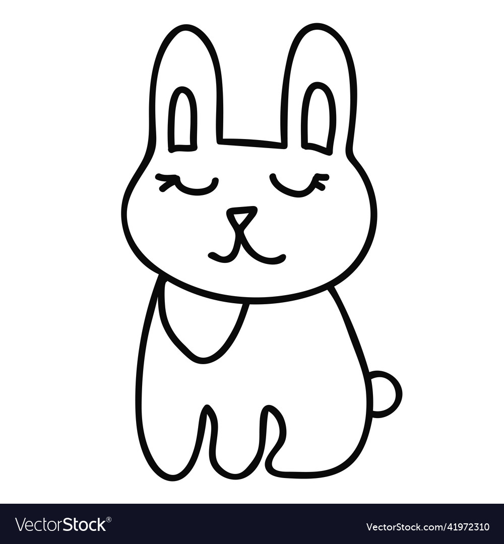 Cartoon doodle linear funny bunny rabbit Vector Image