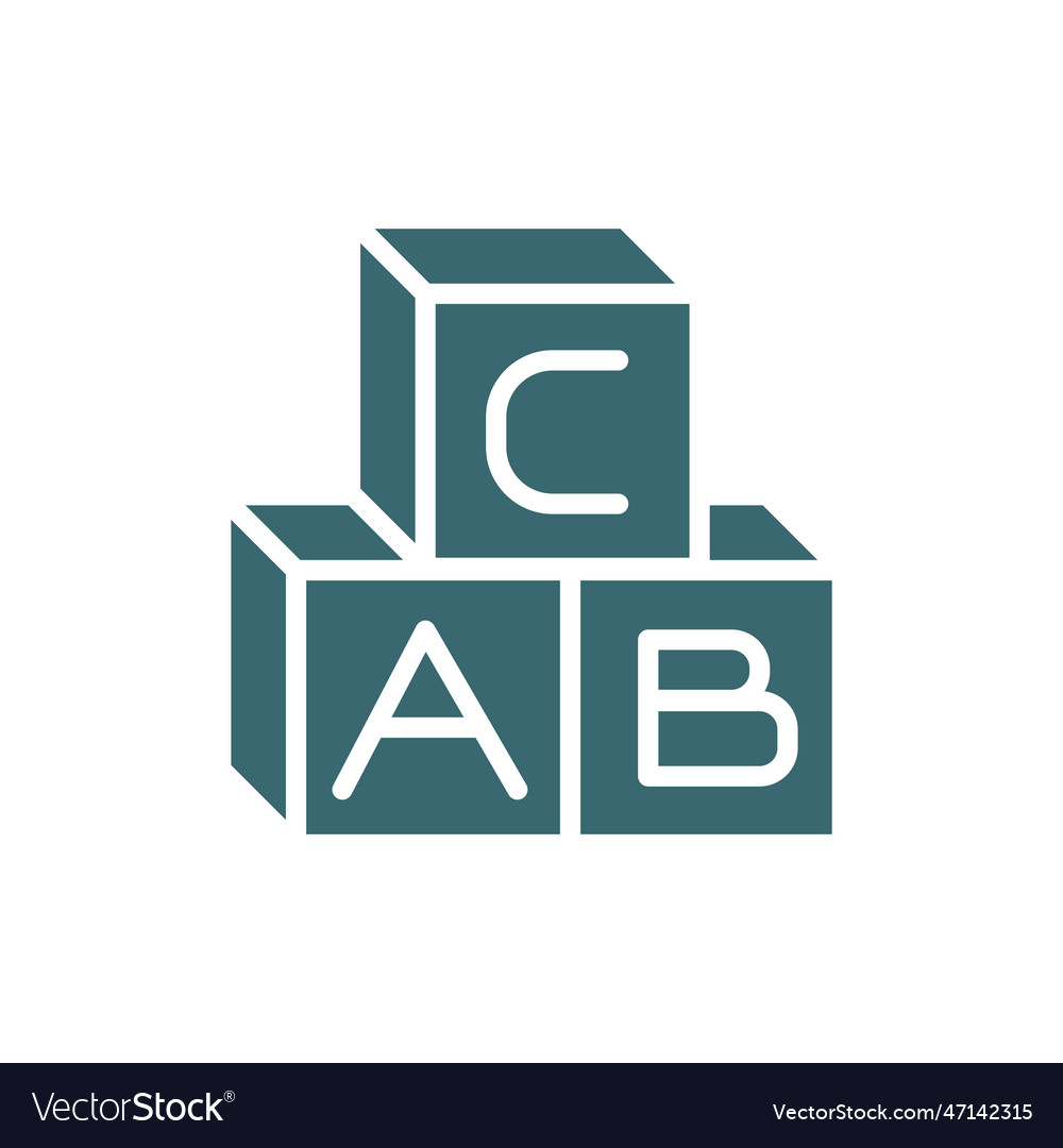 Baby abc cubes icon filled abc cubes play Vector Image