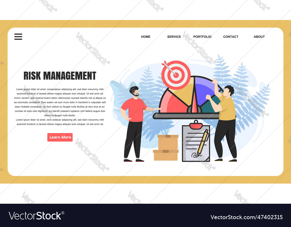 Flat design concept risk management for website Vector Image