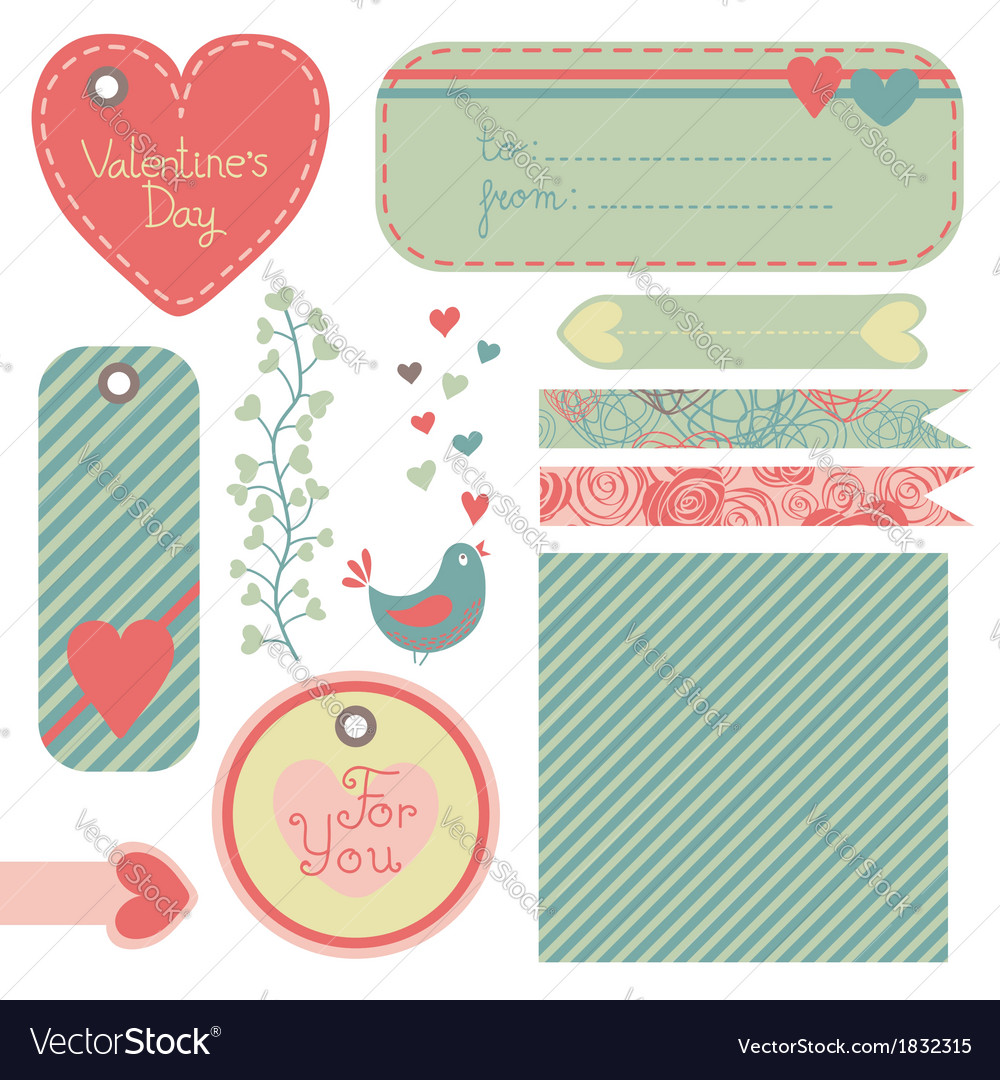 Valentines day set of design elements