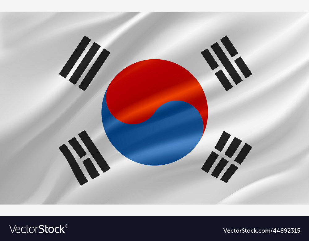 Waving flag of korea republic 3d banner Royalty Free Vector