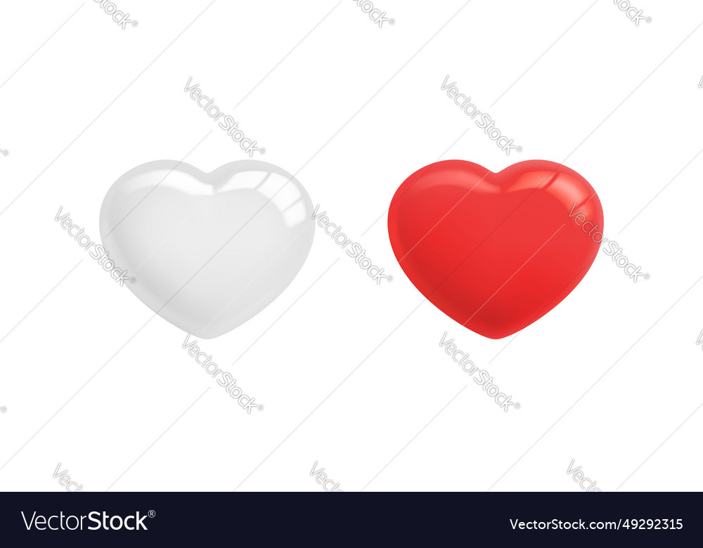 White and red hearts couple of - love Royalty Free Vector