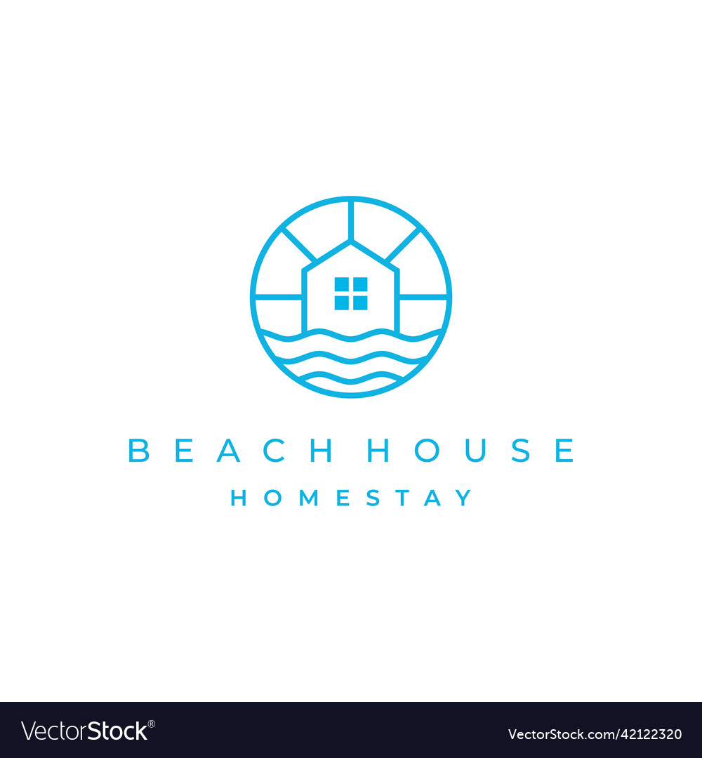 Beach house logo design real estate logo Vector Image