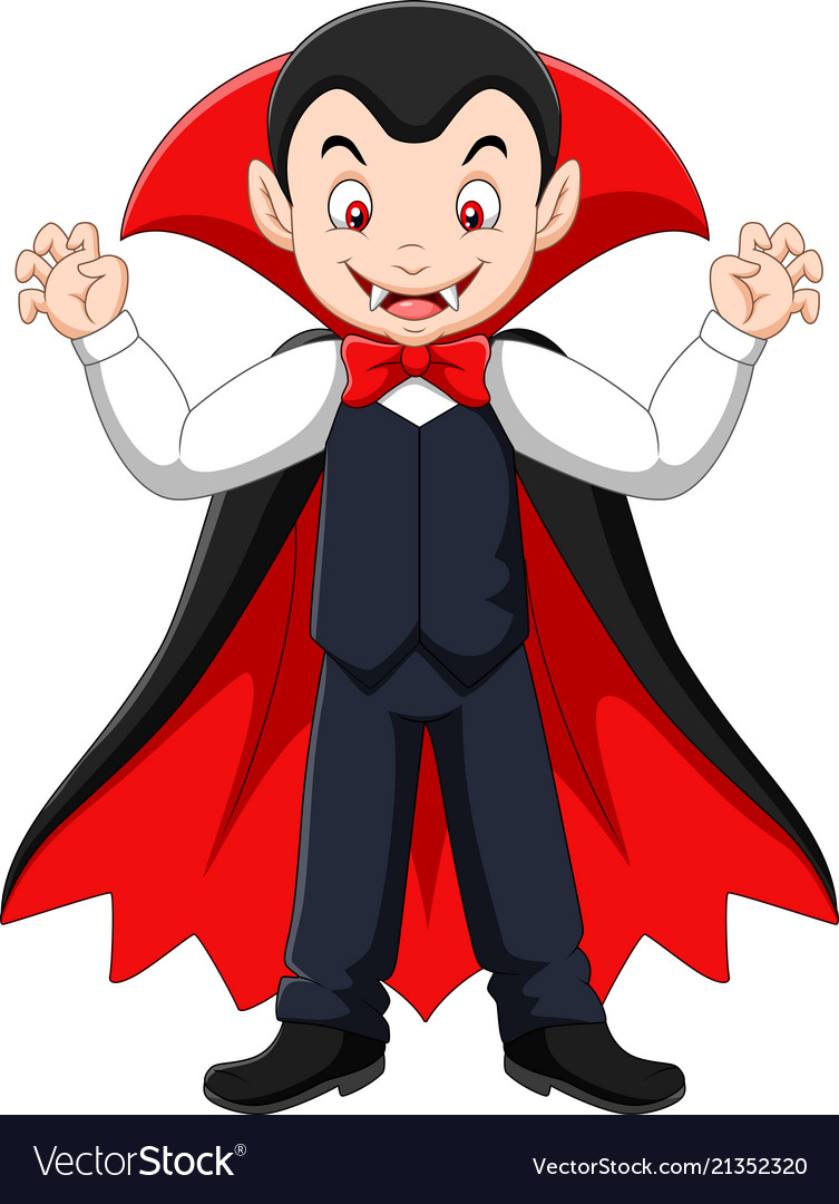 Cartoon happy vampire Royalty Free Vector Image