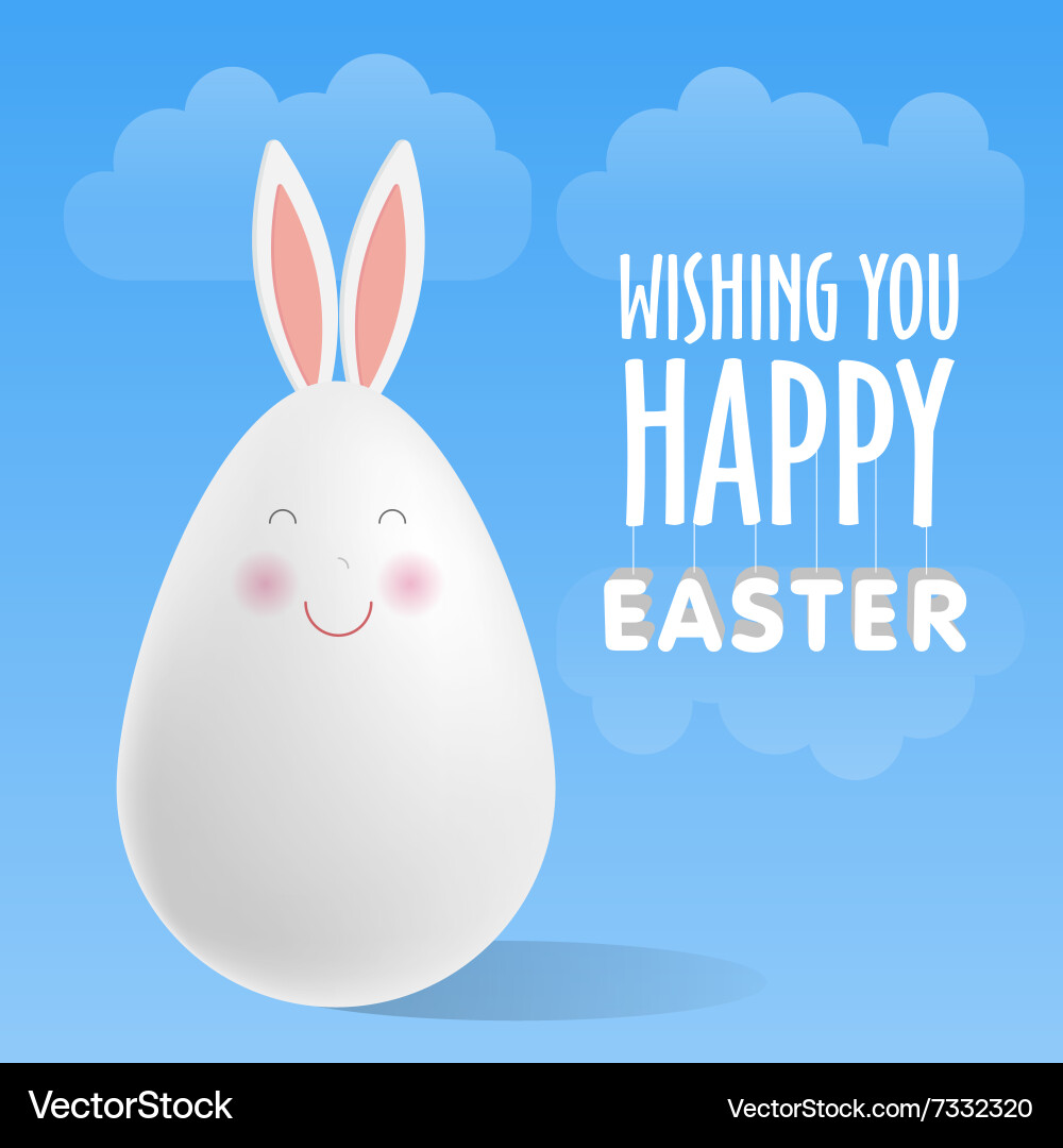 Easter egg with rabbit ears Royalty Free Vector Image
