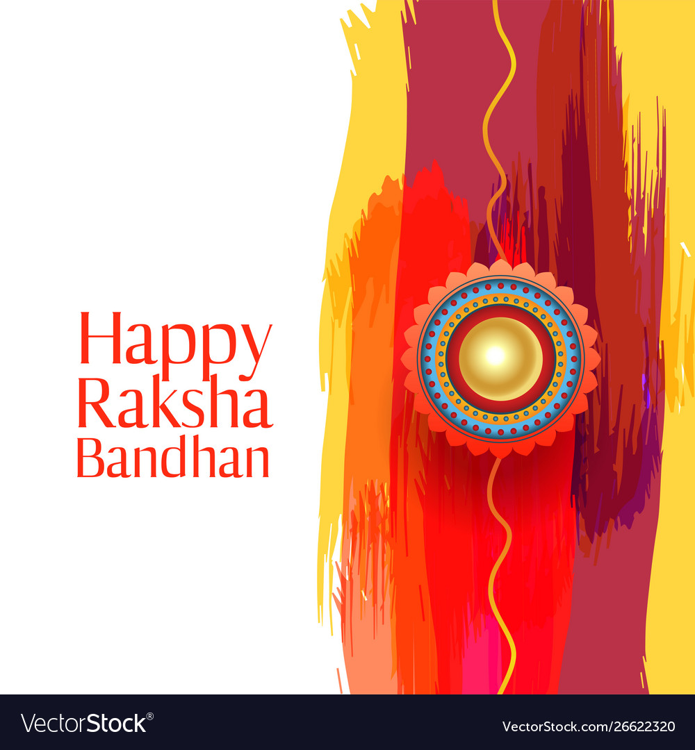 Happy raksha bandhan indian brother and sister Vector Image