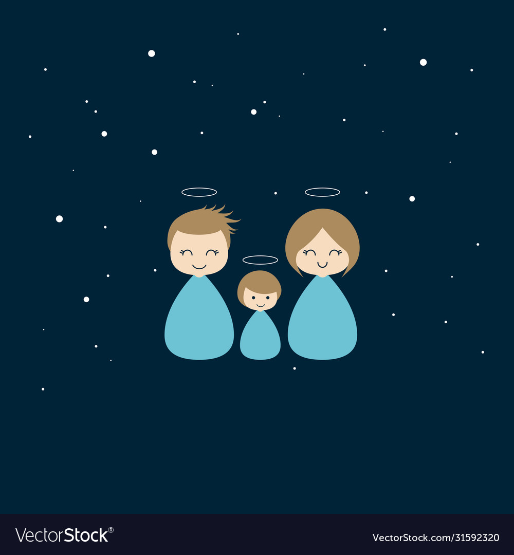 Holy family baby born jesus with mary and joseph Vector Image