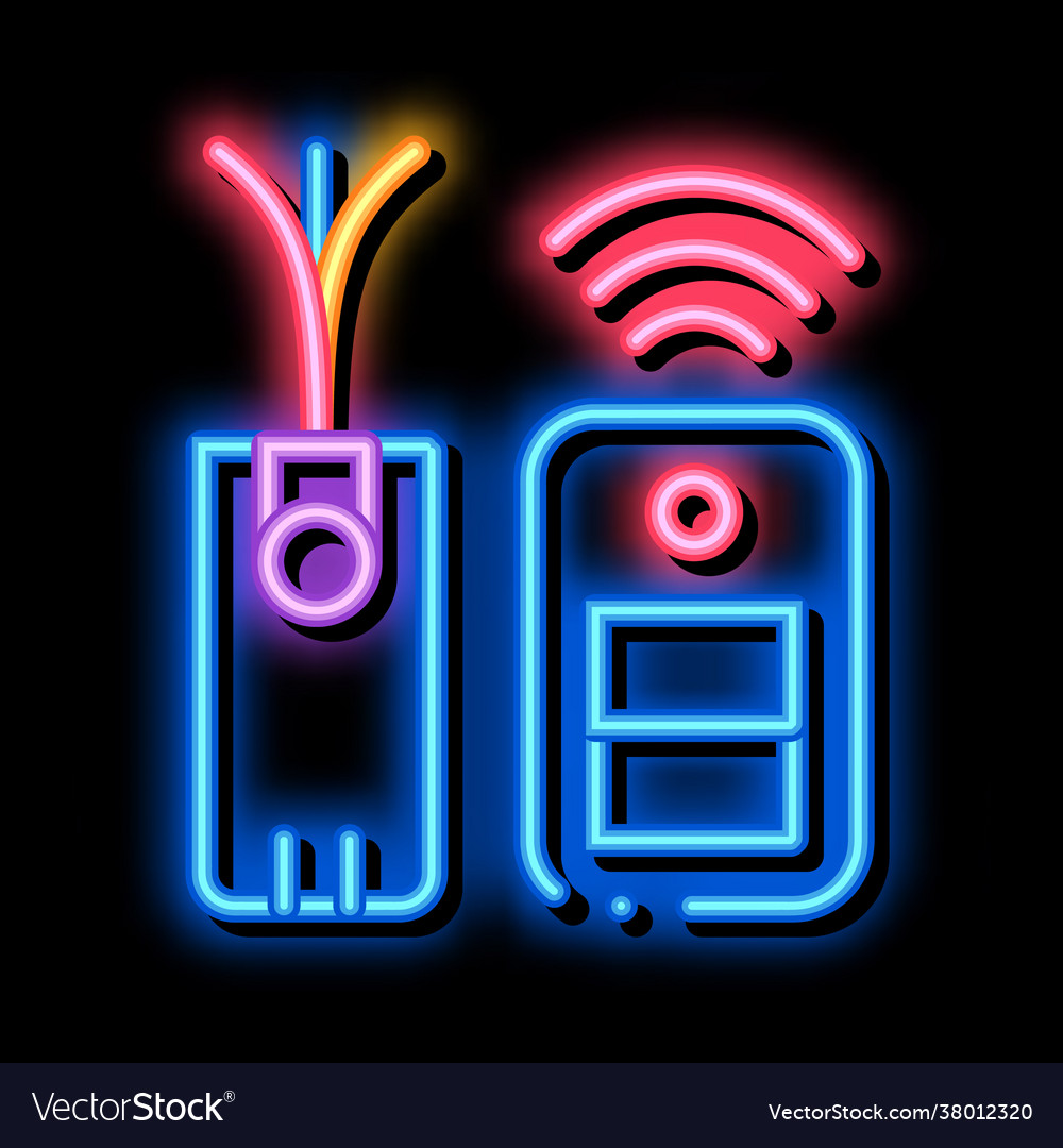 Immobilizer electronic symbol neon glow icon Vector Image